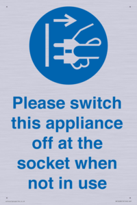 Please switch this appliance off at the socket when not in use